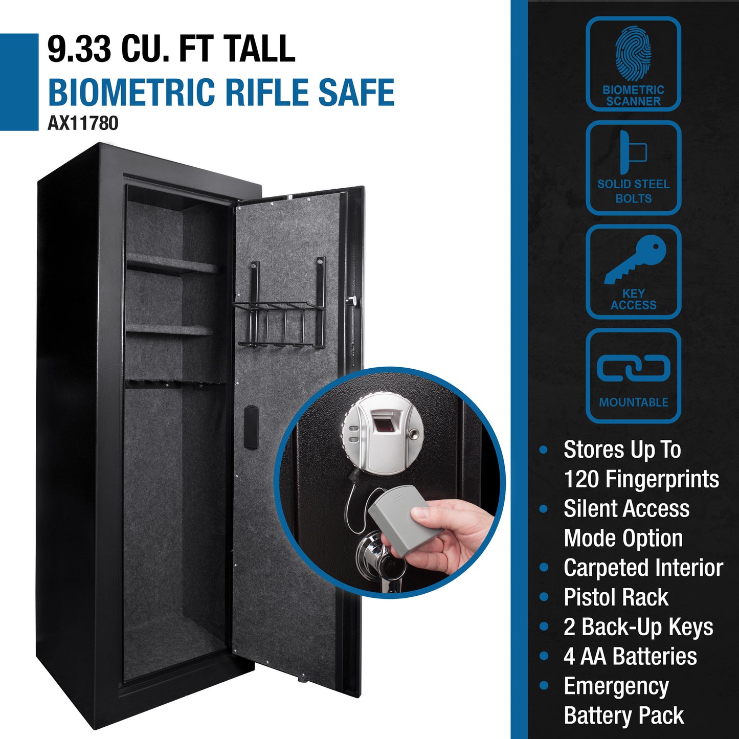 Barska 9.34 Cu. Ft Biometric Safe | AX11780