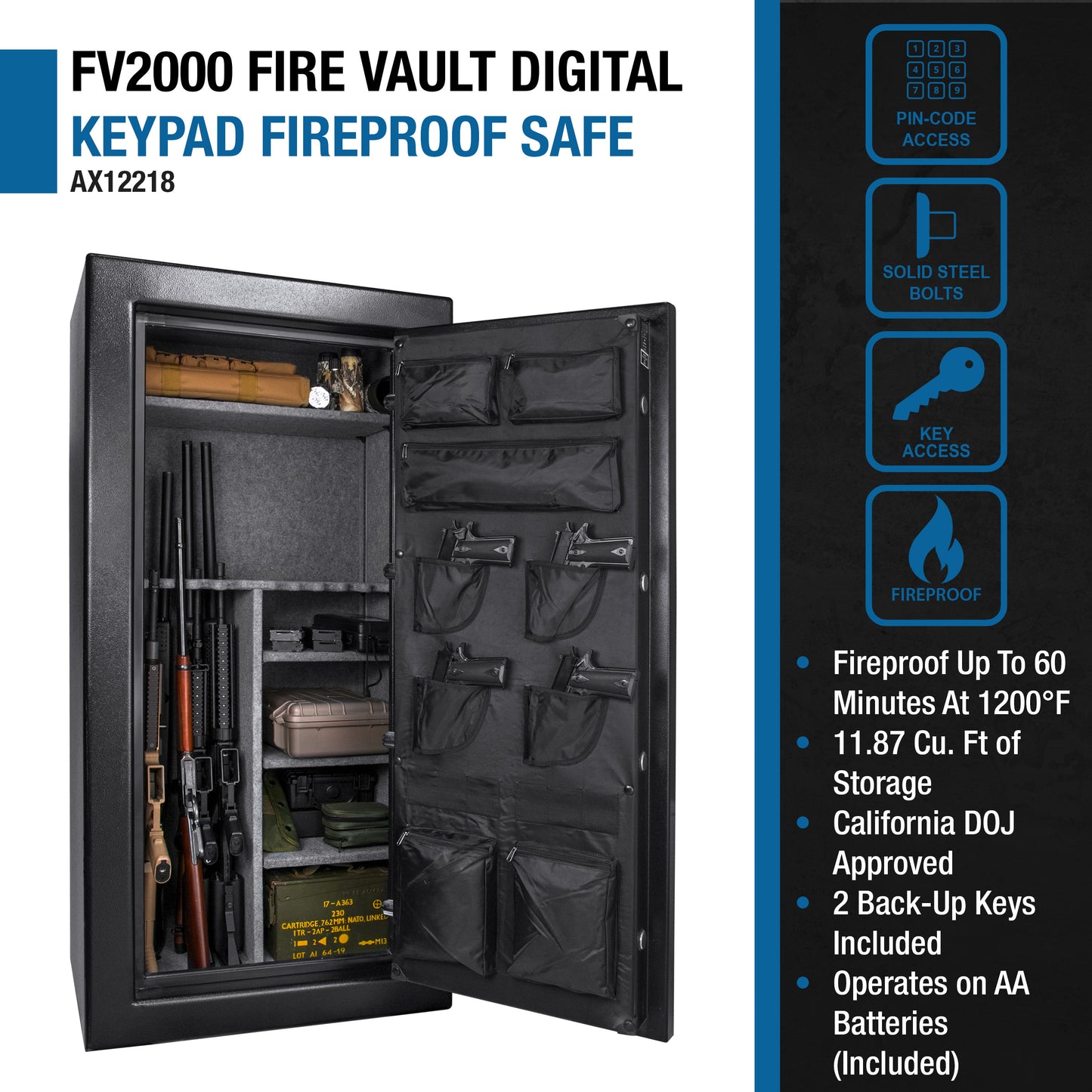 Barska FV2000 Firevault Fireproof Keypad Safe | AX12218