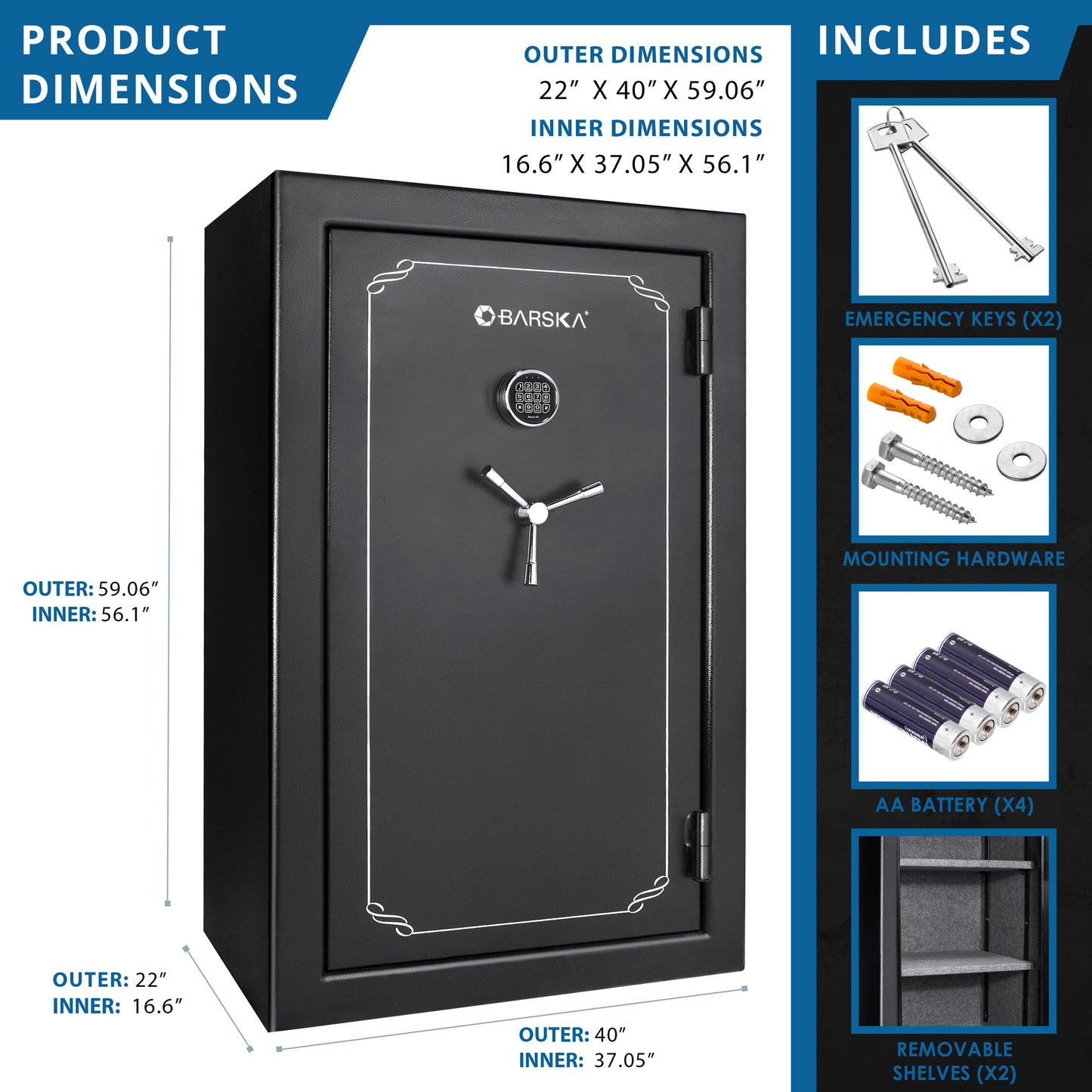 Barska FV3000 FireVault Fireproof Keypad Safe | AX12220