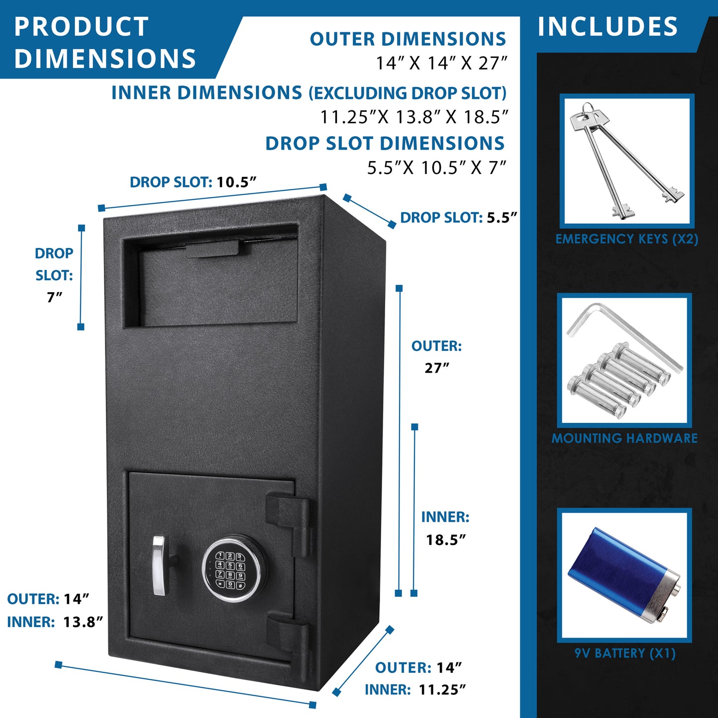 Barska DX300 1.72 Cu. Ft Keypad Depository Safe | AX12590