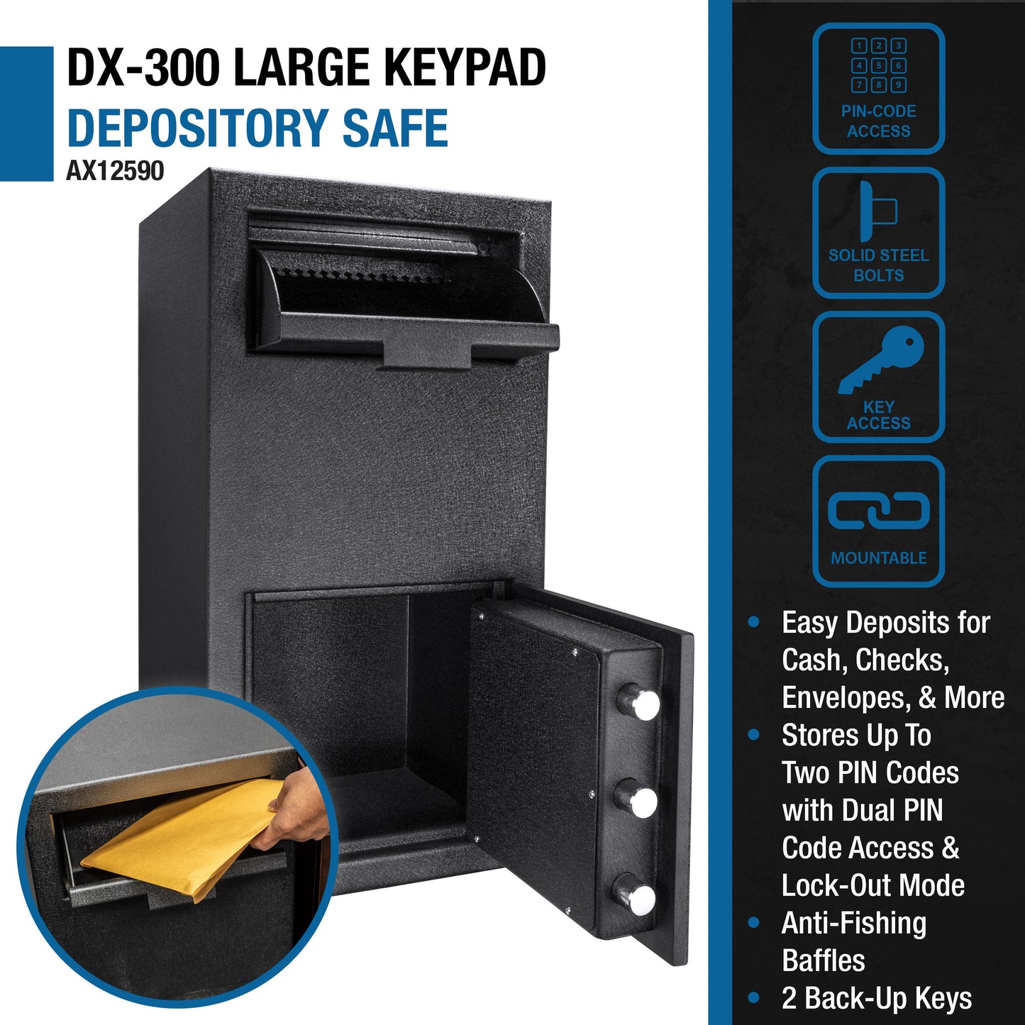 Barska DX300 1.72 Cu. Ft Keypad Depository Safe | AX12590