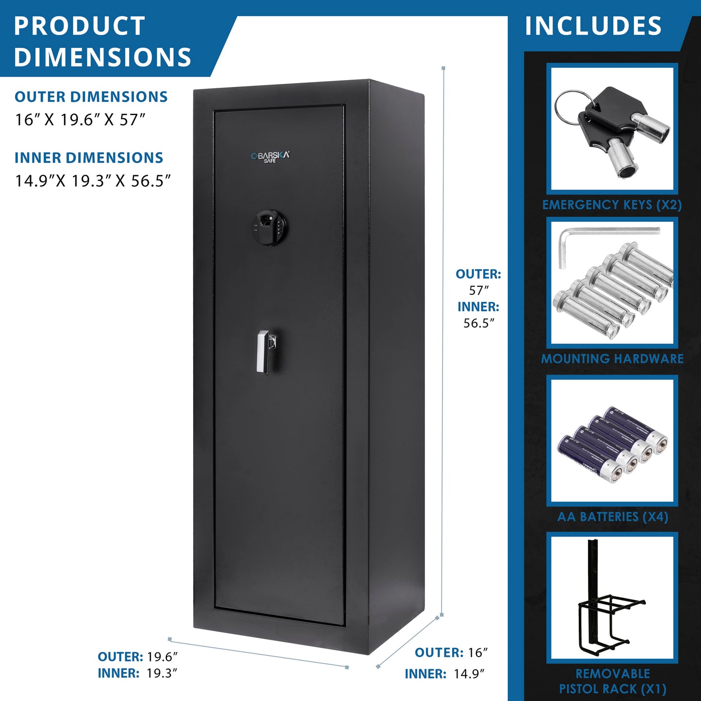 Barska HQ1000 Biometric Digital Keypad Safe | AX13378