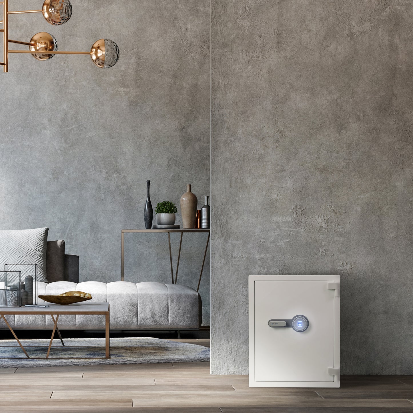 Barska 4.48 Cu. Ft Biometric Fireproof Security Safe, White | AX13496